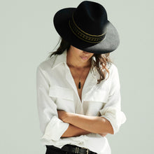 Load image into Gallery viewer, black fedora hat womens