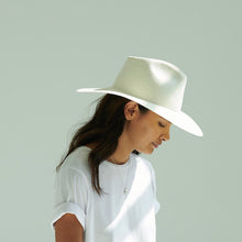 Load image into Gallery viewer, womens white fedora hat