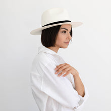 Load image into Gallery viewer, Georgie Panama hat - White