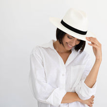 Load image into Gallery viewer, Georgie Panama hat - White